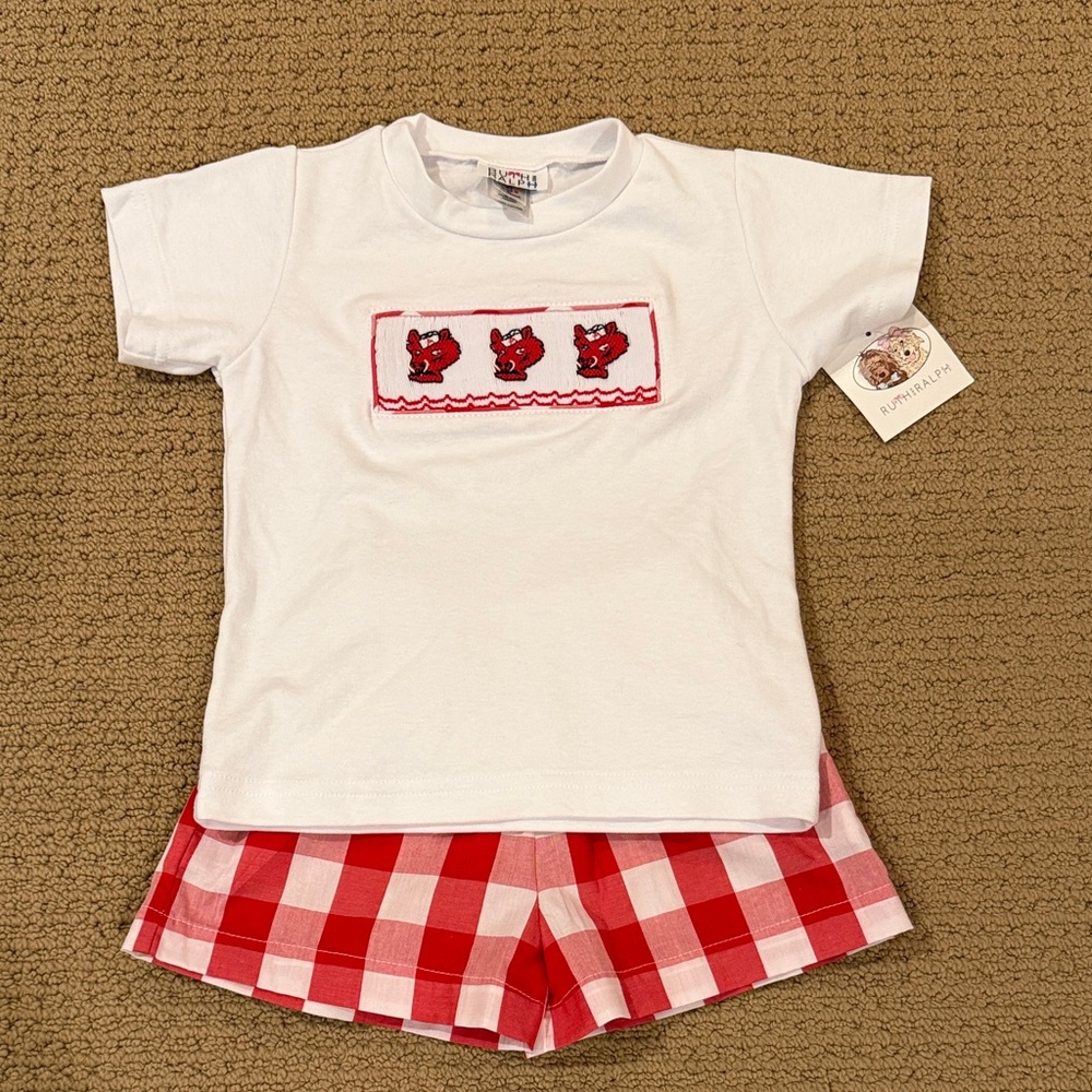 Arkansas Razorback plaid short set